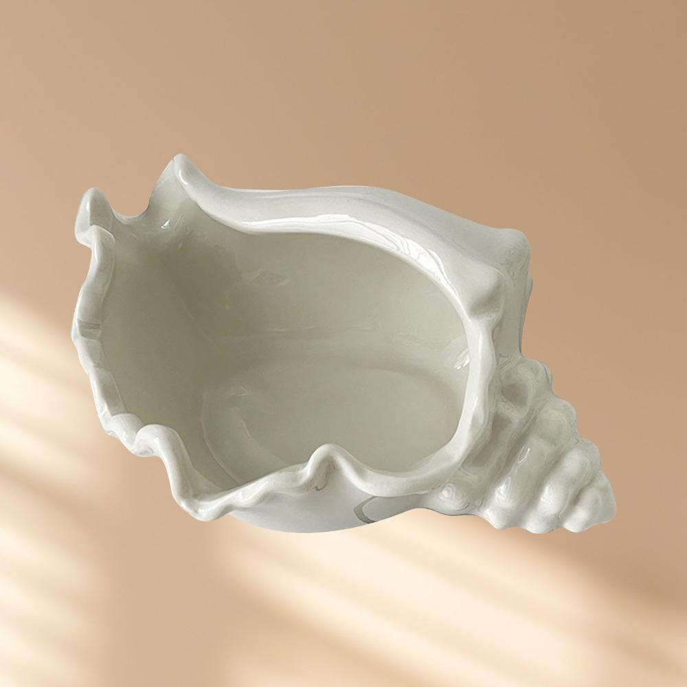 Conch Shape Ceramic Jewelry Tray Desktop Earrings Necklace Storage Dish Shell Jewelry Tray  Home