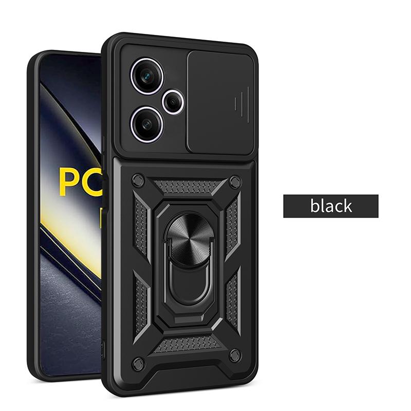 Shockproof Armor Magnetic Case For Poco F6 F5 F4 GT F3 X5 Pro X4 GT X3 NFC Coque For Poco M5S M4 M3 Pro C40 Holder Phone Cover