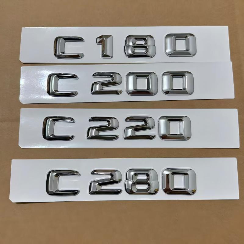 1X 3D ABS Chroom Embleem Voor MB Auto Achterklep Embleem NGJM5 Badge Letters C180 C200 C220 C280 W205 W204 Accessoires