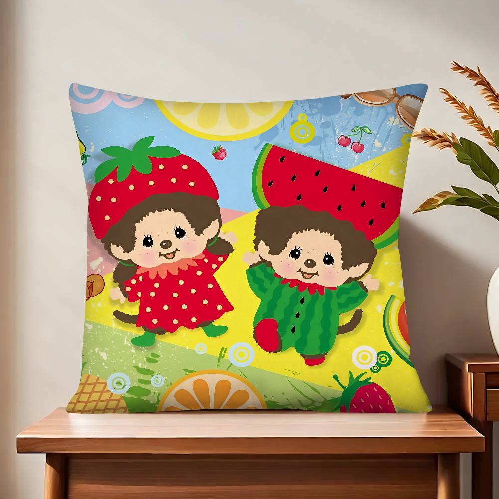 Cartoon Animation M-Monchhichi Kissenbezug Mode Quadratischer Kissenbezug Schlafzimmer Sofa Raum Ins Dekoration Freizeit Kissenbezug