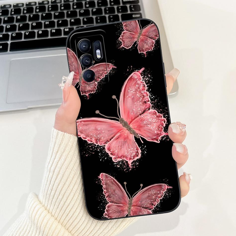 For OPPO Reno6 CPH2235 Elegant Sunflower Tulip Printed Phone Case For Oppo Reno 6 4G Soft Silicone Shockproof Cases