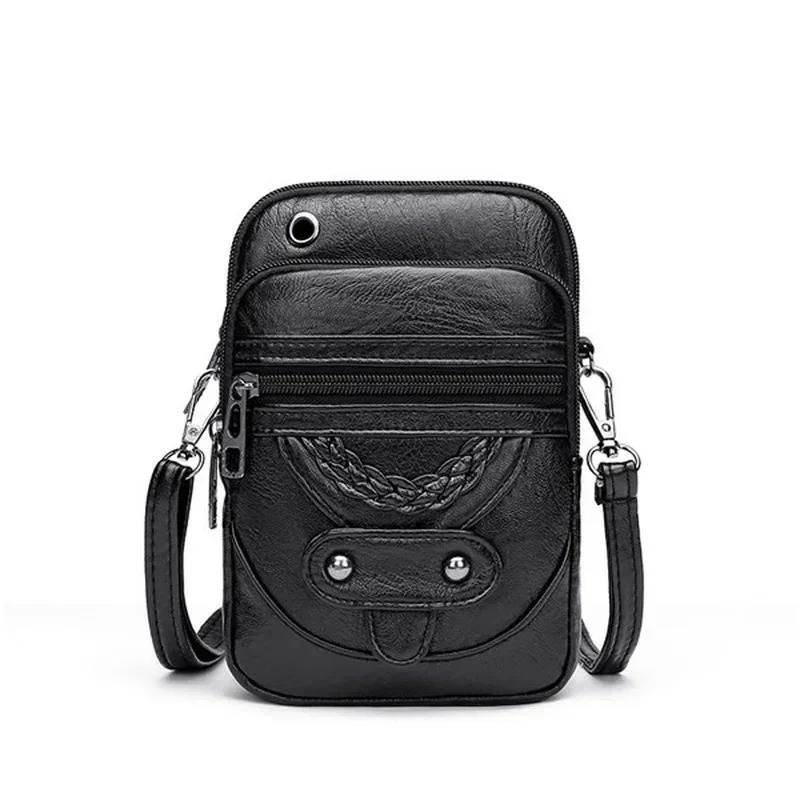 Retro Western Style Soft Faux Leather Small Crossbody Bag Adjustable Strap Vintage Shoulder Purse for Women