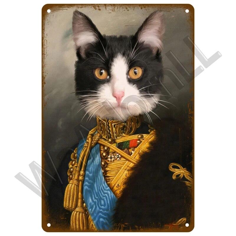 Retro Black Cat Metal Sign Poster Funny Cat Tin Sign Animal Vintage Plaque Home Decor Wall Art Pet Shop Garden Dog Bar Plaque
