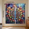 Colorful Bohemian Mandalas Print Drapes Room Darkening Window Curtains for Home Decor,Rod Pocket Blackout Curtains Bedroom