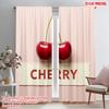 2pcs 2D Flat Printing Drapes Cute Cherry Design 100% Polyester Without Electricity Party Decorations for Entryway Room Parties