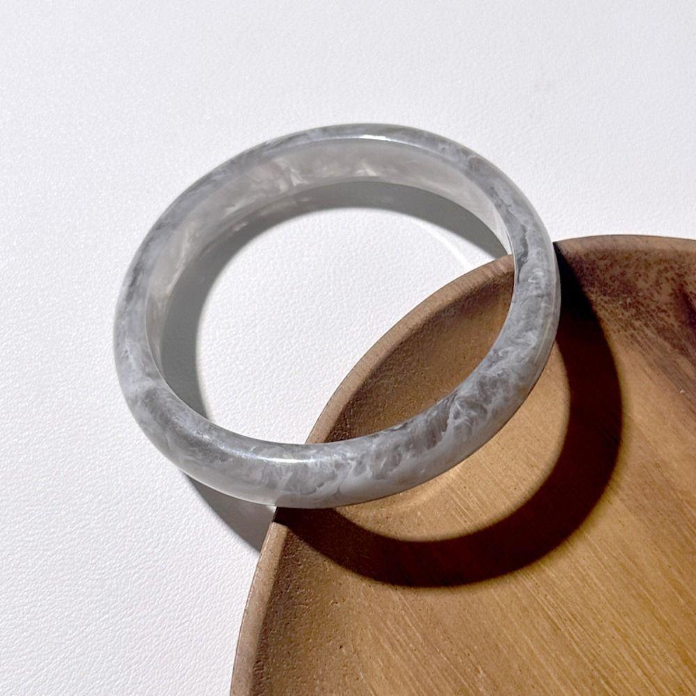 Bohemian Resin Bangle Europe American Style Color Dyed Circular Geometric Bracelet Circular Jewelry Accessories Retro Hand Ring