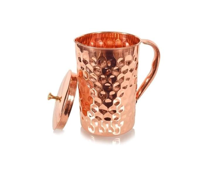 TreegoArt Vaskvesikann Ühenduseta Lekkimiskindel Vasaratud Teemandimustriga 2000 ML- (Pakis 1)