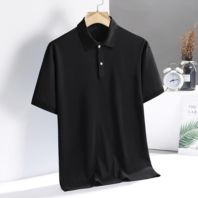 Polo Shirt Heren Korte Mouwen T-shirt Zomer IJszijde Dunne Stijl Kraag Halve Mouwen Zakelijke en Vrijetijdskleding