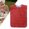 Volwassen Slab Eetdoek Verstelbaar Wasbaar Grote Maat Oliebestendig Klassiek Geruit Patroon Kleding