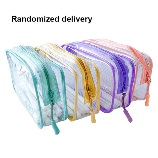 Transparent Pencil Case with Zipper Large Capacity Waterproof Pen Pouch Organizer Office Supplies School Students Stationery Bag
