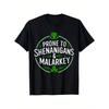European Sizes Children 1pc St. Patrick' S Day Kids' Shenanigans Malarkey Print Black TShirt Crew Neck Casual Tee Regular Fit for Boys& Girls Children