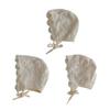 Delicate Lace Hat Newborns Bonnet, Soft and Cotton Fetal Caps for Infant Girls Breathable Early Fall Headwear 0-3 Years