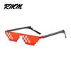 RMM Cool Punk Sunglasses Unisex Square Mosaic Pixel Glasses Fashion for Women Men