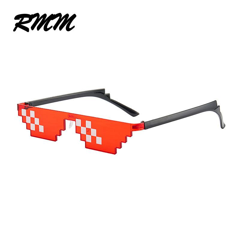 RMM Cool Punk Sunglasses Unisex Square Mosaic Pixel Glasses Fashion for Women Men