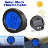 Solar bilklockor Instrumentbräda Termometer Automotive Elektronisk klocka Led Digital DisplayTime med baksida självlysande biltillbehör