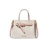 MK Emilia Monogram Color Block Logo Zipper Square Polyester Shoulder Crossbody Tote Bag Small Women Bags Pink White 35H0GU5S1B-7183