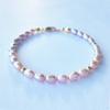 Natuurlijke AA +Roze Paarse Rijstvorm Zoetwater Parel 925 Sterling Zilver Goudkleur Sieraden Armband