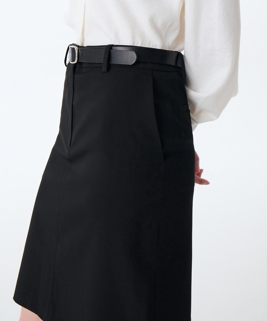 Musinsa Standard Woman Women'S Low Waist Knee Length Skirt [Black]