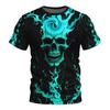 Stylish Skull Graphic Print T-Shirt For Men 2025 New Hipster Men's Clothing Casual Street Wear Crew Neck Short Sleeve Clothing