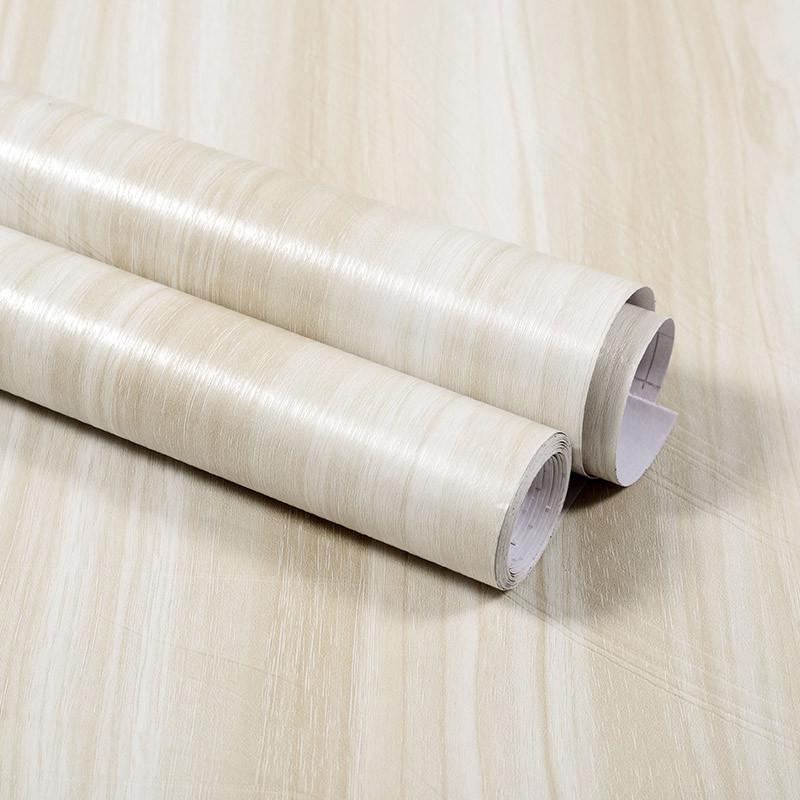 Thick Wood Grain Waterproof Stickers PVC Self-adhesive Wallpaper For Wardrobes Desks Old Doors Furniture Renovation