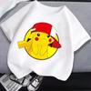 Pikachu Pokemon Cotton T-Shirt Boys Girls Summer Clothes Charmander Gengar Cartoon Anime Classic Printed Short Sleeve Tops Gift