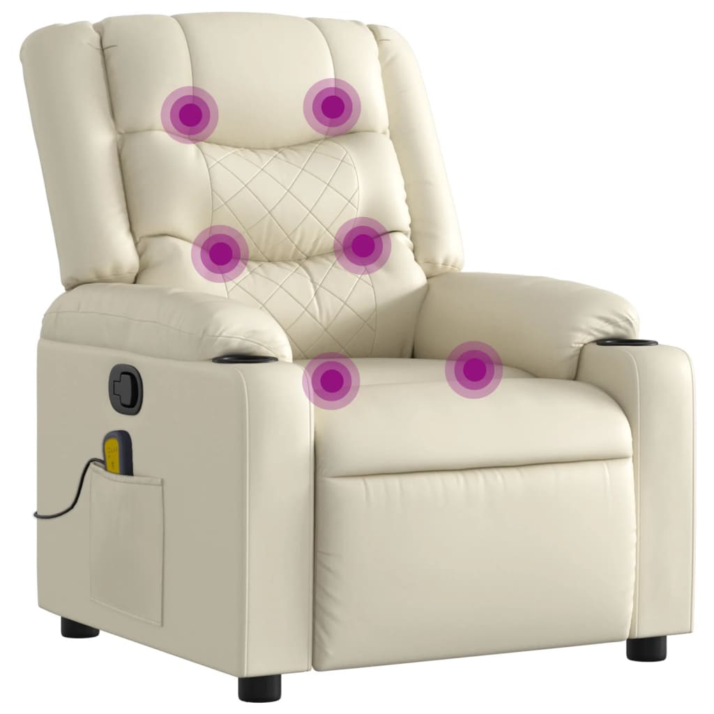 Massage Chair Cream Synthetic Leather