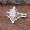 European and American Cross-border Couple's Water Drop Lace Crown Ring - Hot Sale Women's Ring