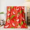 Printed with Fruit Slices and Green Leaf Style Warm Comfortable Blanket Home Travel Camping for Adults and Kids Luxury Gifts
