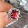 Anillo Cao Shi Cuadrado Brillante de Princesa - Elegante Anillo de Compromiso para Propuesta para Mujeres, Moda Europea y Americana.