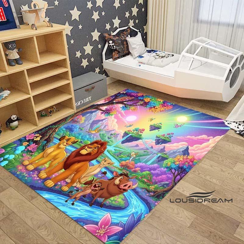 Anpassbarer großer Simba König der Löwen Zeichentrickteppich, geeignet für Wohnzimmer, Kinderzimmer, Sofas, Fußmatten, und ist rutschfest