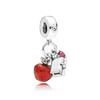 Red Christmas, Apple, Flower, Heart Shaped Bead Pendantcopper Suitable For European Original Bracelet Diy Exquisite Jewelry