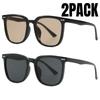 1/2PACK Fashion Sunglasses Women Men Unisex Luxury Minimalist Square Frame Retro Travel Sunshade Eyewear