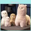 Cute Fluffy Alpaca Plush Toy White Brown Pink Purple Sofa Cushion Gift 40cm/50cm/80cm