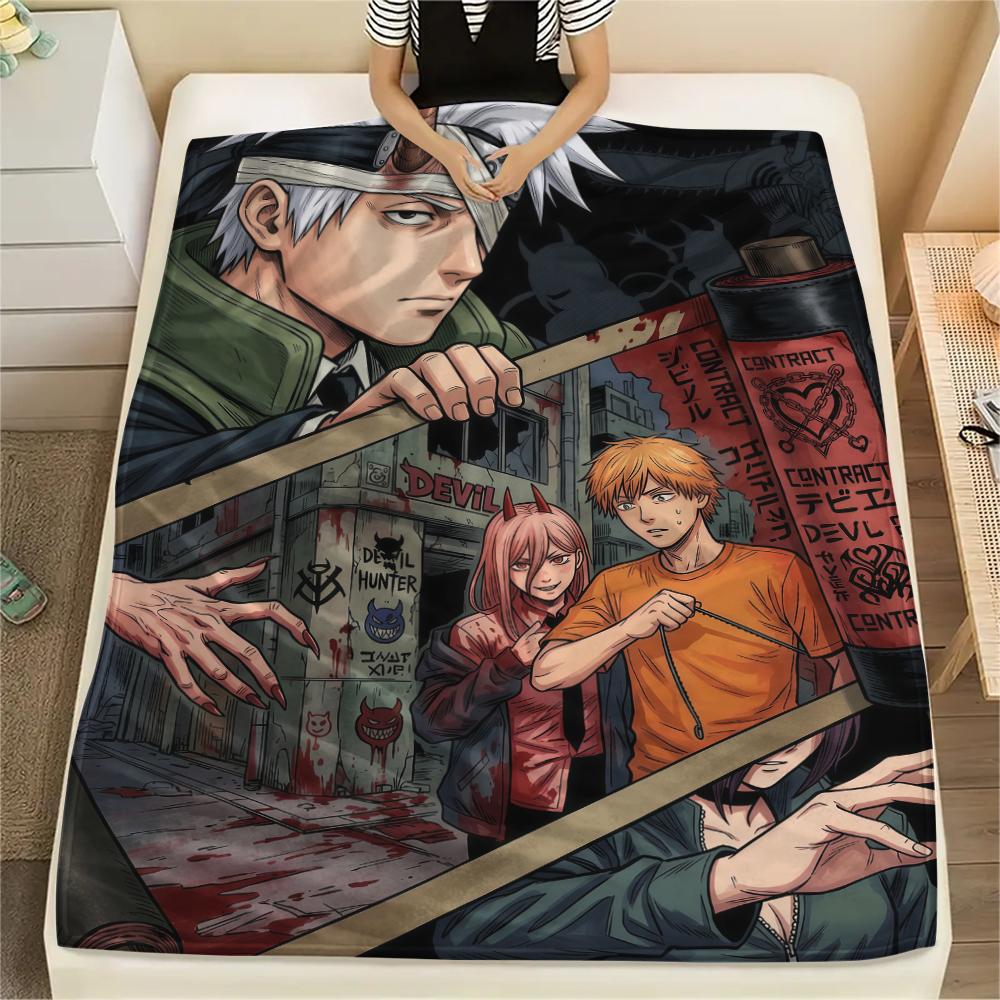 Chainsaw Man posterPrint Flannel Blanket, High Quality Comfortable for All Seasons, Home Decor, Warmth and Comfort