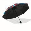 1pc Floral Abstract Automatic Open/close Folding Compact Umbrella, 8-Rib Sturdy Canopy, Lightweight Portable, Everyday Use, Gift, Outdoor Umbrella, Tr