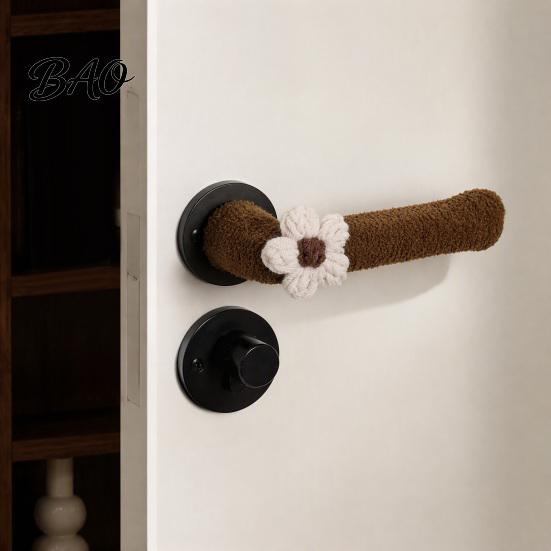 Bedroom Door Lever Sleeve 2/4Pcs Flower Handle Cover, Anti-collision Knob Protector, Anti-Static Decorative Cover Anti-Freeze for Home Office Set
