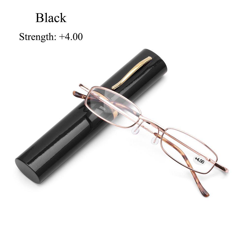 Eyeglass Metal Case Small Compact with Pen Tube Case Portable Reading Glasses Presbyopic Glasses