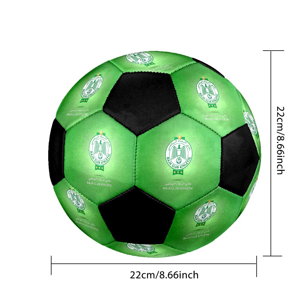 SIZE 5 Raja Casablanca Soccer Ball Colorful All Ages Machine Stitched PVC Competition Ready Durable High-Bounce