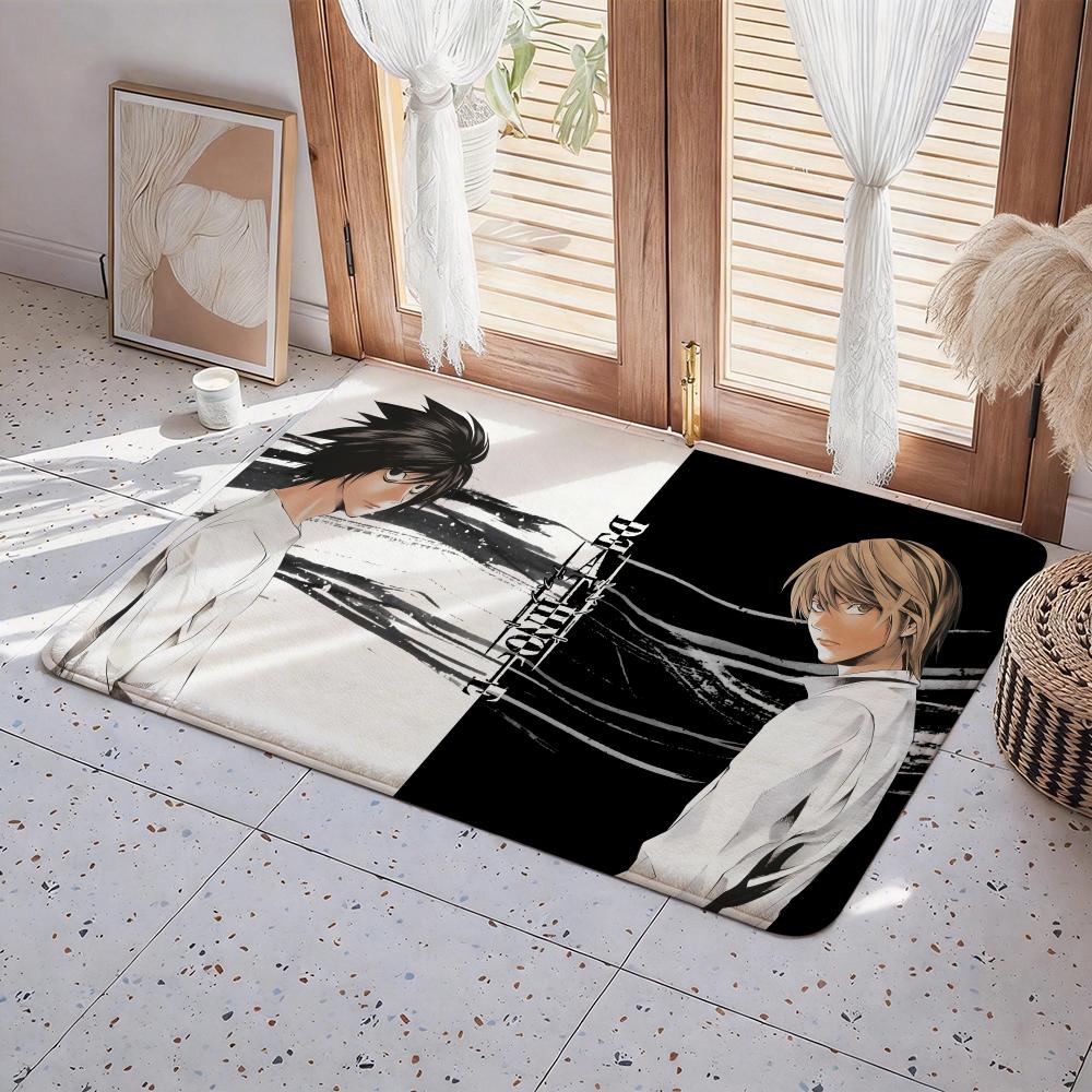 Hot Anime D Death N Note Floor Mat Eco Flannel Doormat Non Slip Odorless Indoor Floor Rug Soft Short Plush Home Mat