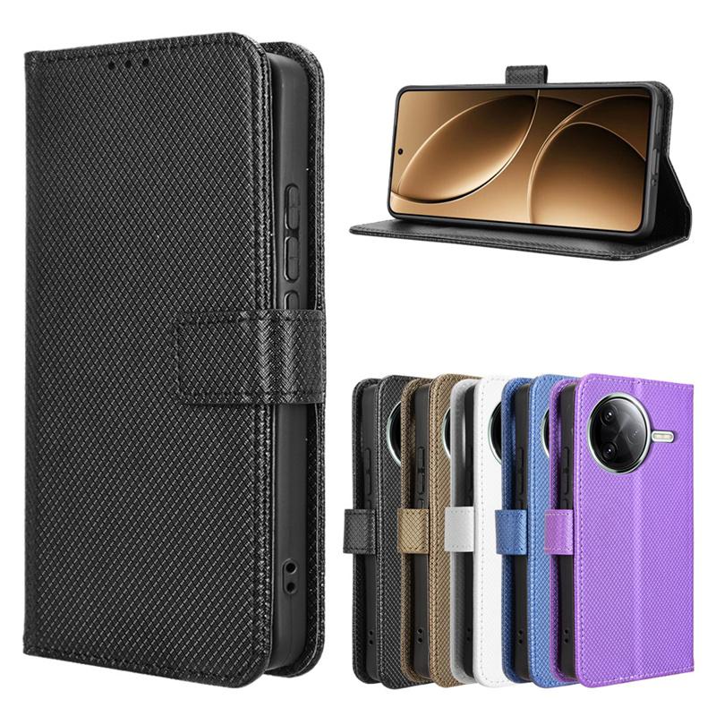 For  Poco F7 Pro Luxury Flip Diamond Pattern Lanyard Business Wallet Case Leather for  Poco F7 Ultra Phone Case