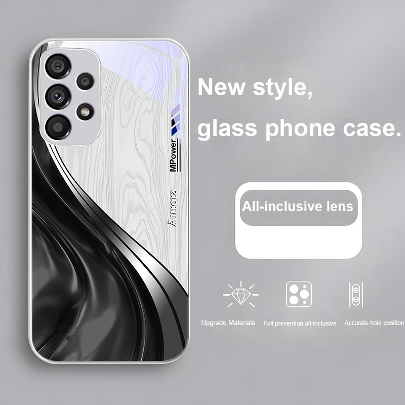 Holzmaserung Seidiges Silber Für Samsung Galaxy Note 10 Plus S20 21 FE S23 Ultra S8 9 A70 72 73 50 51 52 53 Gehärtetes Glas Handyhülle