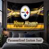 Custom Name Text Tapestry,Pittsburgh Steelers Decorative Wall Hanging, Background Tapestry For Home Bedroom