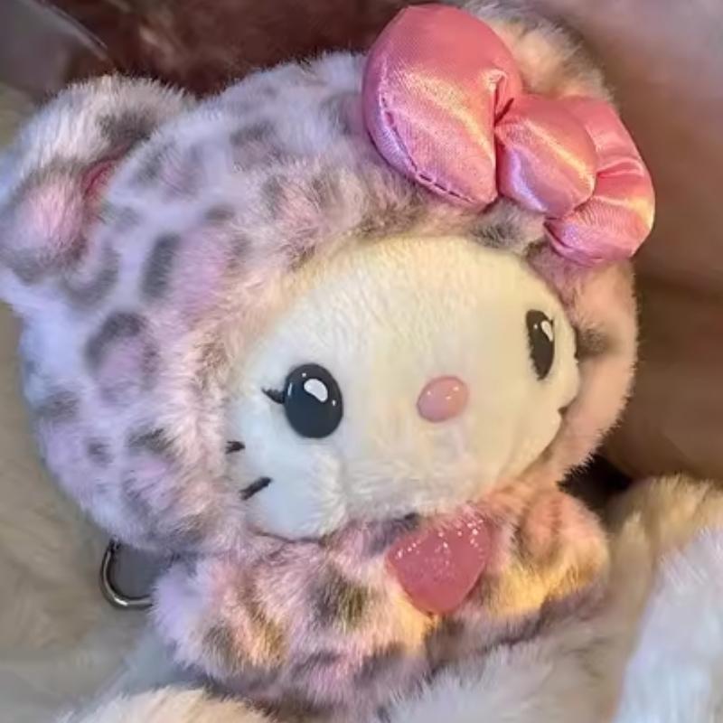 Lovely  Bear Leopard Print  Plush Pendant Keychain Fashion Accessory Holiday Gift