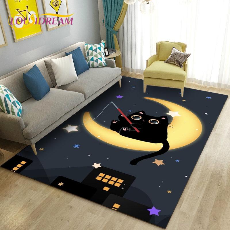 3D Cartoon Schattige Kat Vloerkleed, Tapijt voor Woonkamer Slaapkamer Bank Deurmat Keuken Decoratie, Kinder Speelmat Antislip