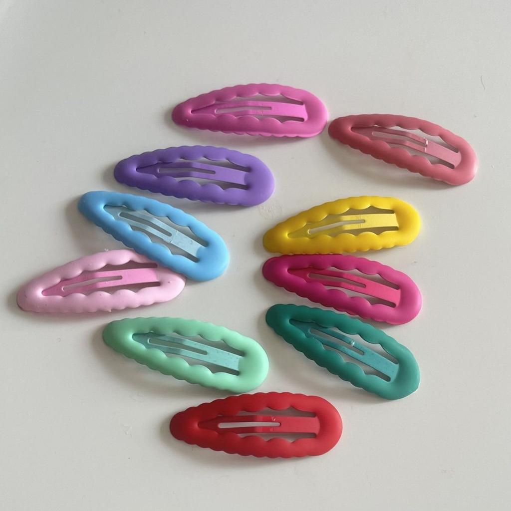 Candy Colored 5cm Wave Drop Oil  Clip Adorable Children BB Clip Bangs Hair Clip Sweet Girl Heart Faion Hair Accories