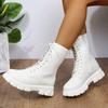 Women Mid Calf Boots Casual Shoes Female Platform Chelsea Boot Ladies Classic Punk Goth Shoes Retro Casual Short Boots Women