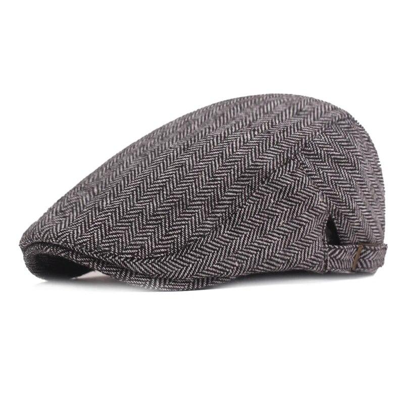 Herren Retro Fischgrätenmuster Gitter Newsboy Caps Britische Malerhüte Frühling und Sommer Verstellbare Schiebermütze Hip Hop Baskenmützen