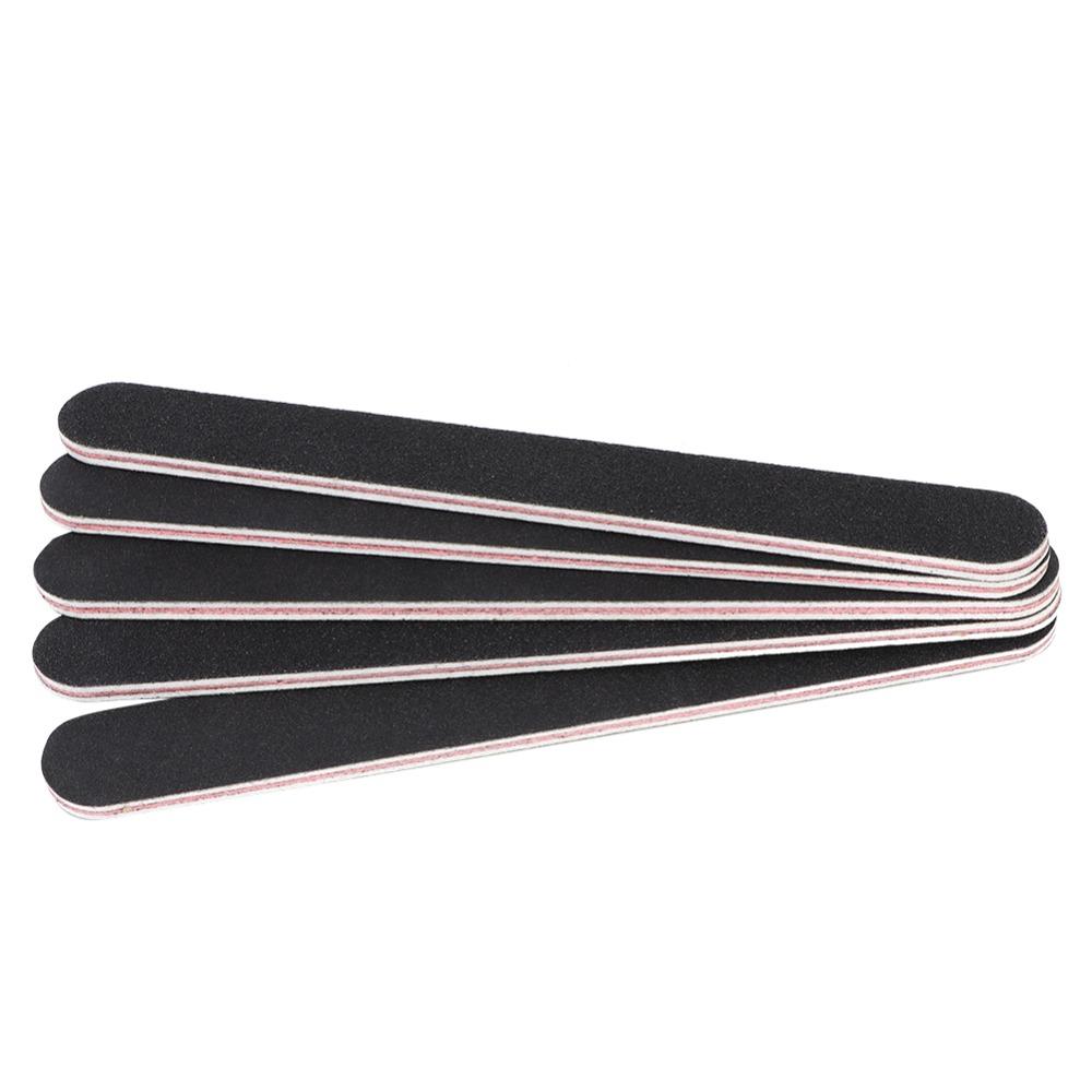 5Pcs 17.8 X 2 X 0.4cm Black Sand Nail Buffing Strip False Nail Edge Trimming and Smoothing