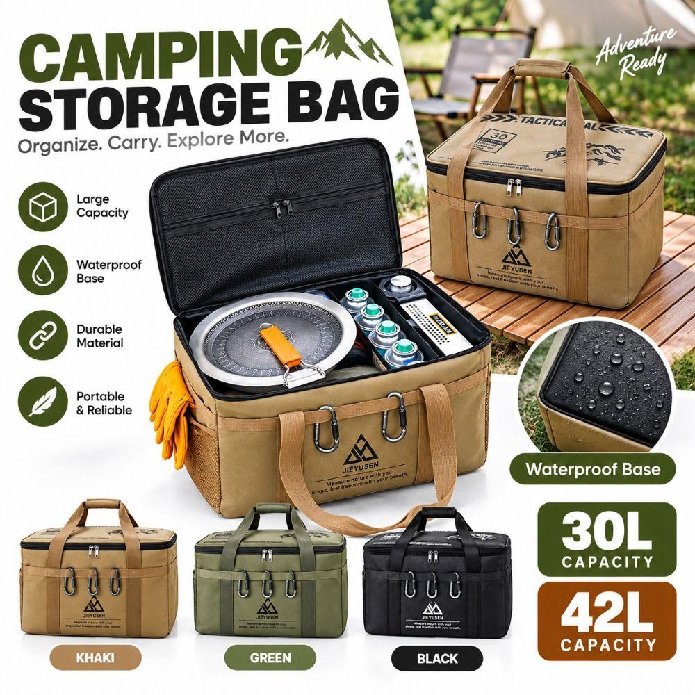 Large Capacity Camping Gear Organizer Portable Cookware Storage Bag Outdoor Camping