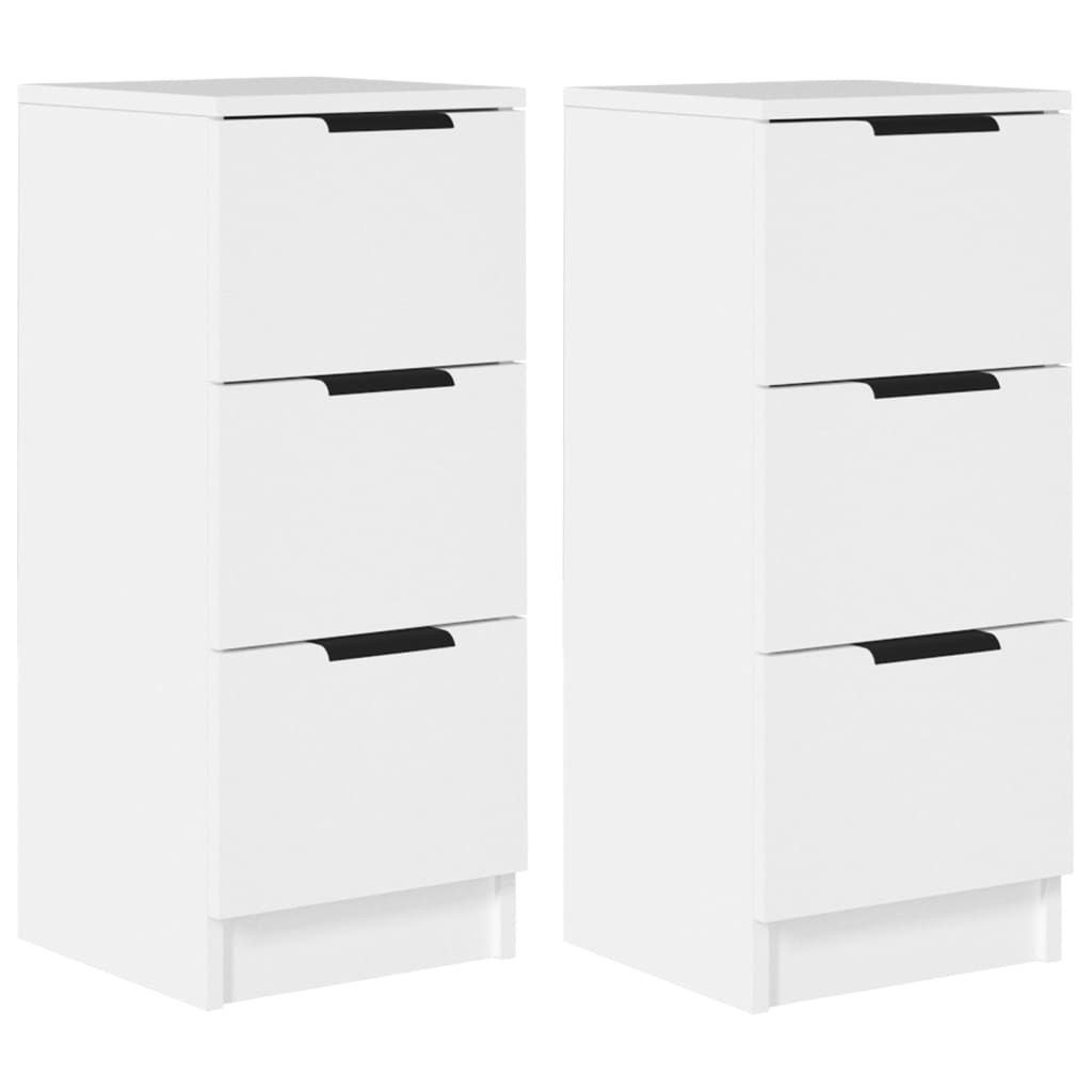 Sideboards 2 Pcs White 30 X 30 X 70 Cm Particleboard